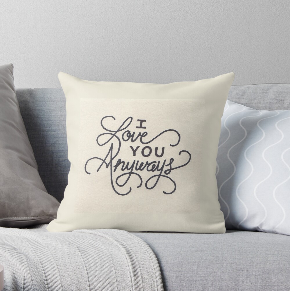 Hand drawn typography Throw Pillow