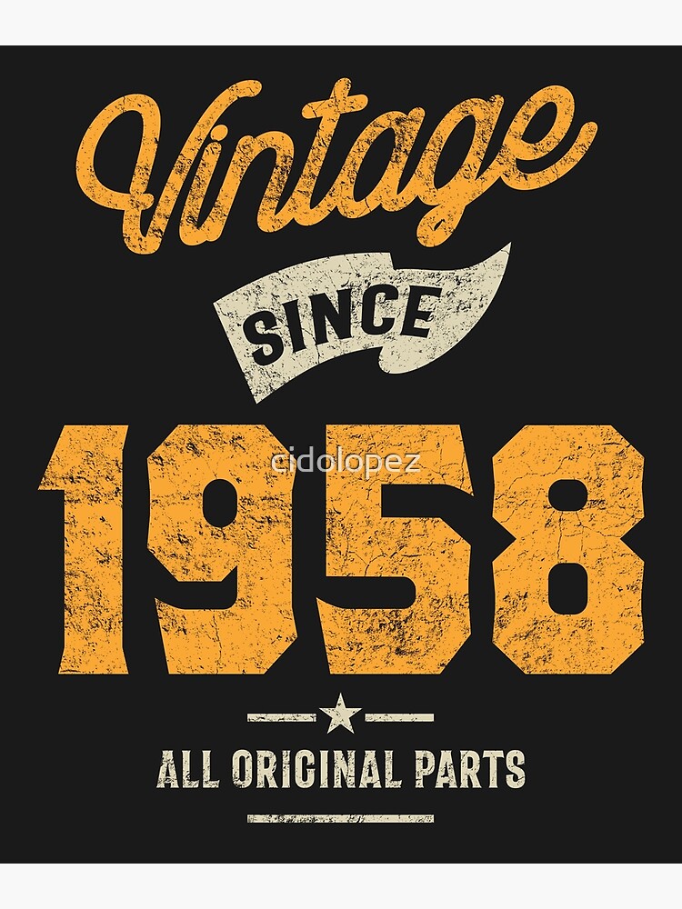 Vintage Since 1958 Birthday Gift