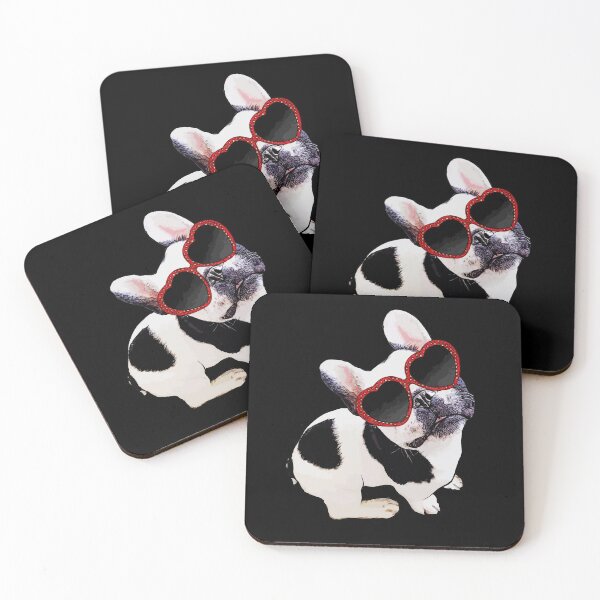 Item preview, French bulldog red sunglasses designed and sold by Collagedream.