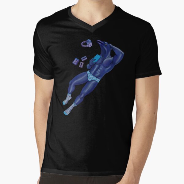 blue crow V-Neck T-Shirt