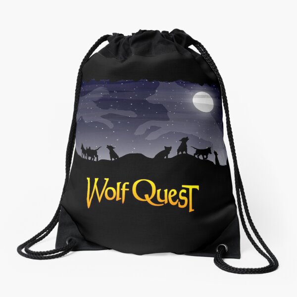 Night Sky Pups - WolfQuest Dream Drawstring Bag