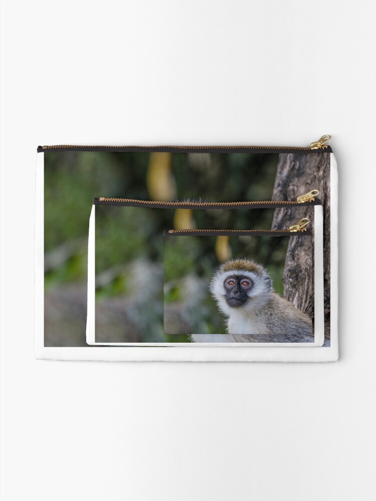Thumbnail 2 of 4, Zipper Pouch, Monkey Face designed and sold by polytyc.