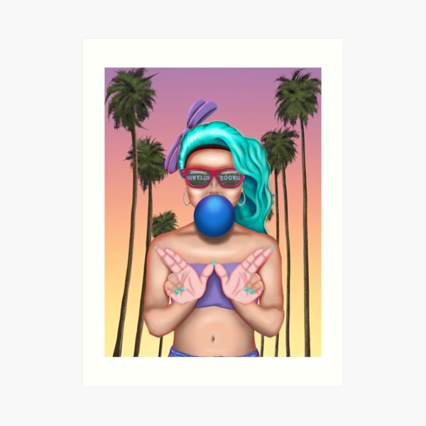 West Coast Cali Girl Art Print