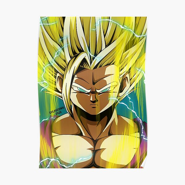 Kid Gohan Super Saiyan 2 Version 2 Poster By Dylasional Redbubble