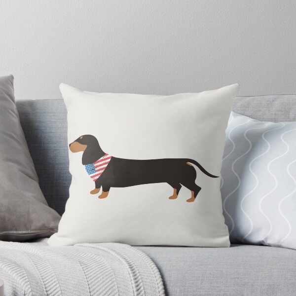 Item preview, Black Tan Dachshund with American Flag Bandana designed and sold by SmartPooch.