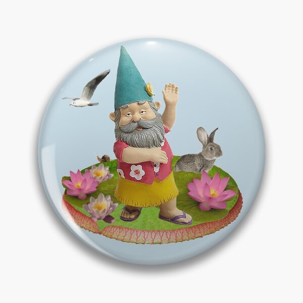 Item preview, Good Luck Gnome Water Lily Bunny Snail Seagull designed and sold by MilkAnna.