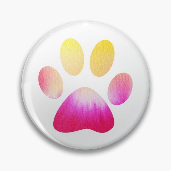 Artikelvorschau, Rosa und gelber Tie Dye Paw Print entworfen und verkauft von KCPetPortraits.