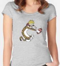 calvin and hobbes Women's Fitted Scoop T-Shirt