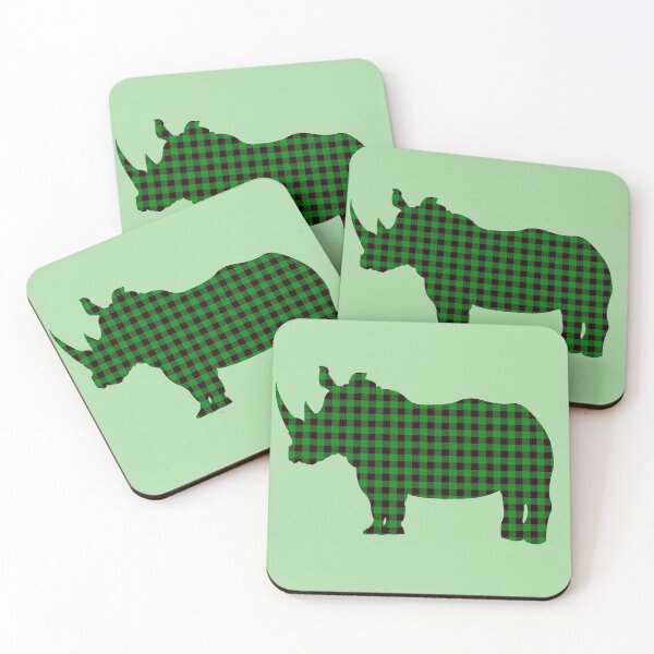 Item preview, Green Plaid Rhino designed and sold by SayAhh.