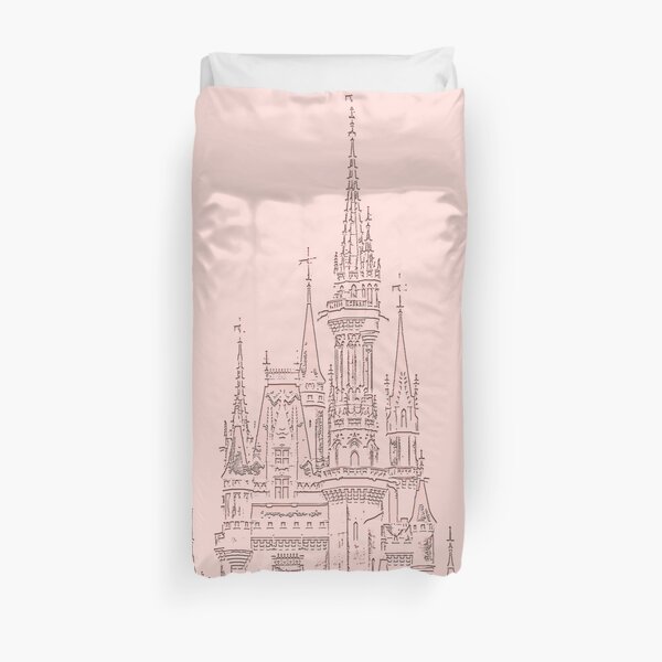 Rose Gold Magic Castle Carving Duvet Cover
