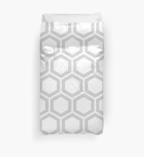 Funda nórdica LightGrey honeycomb pattern on white background