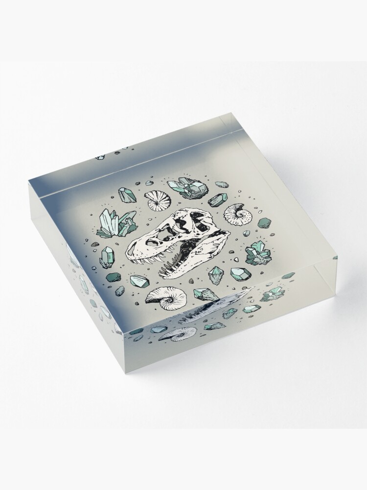 Alternate view of Geo-rex Vortex | Aquamarine | Dinosaur Skull Fossil Art Acrylic Block