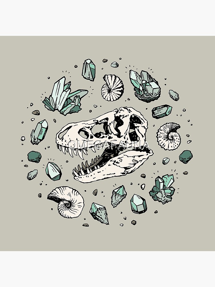 Geo-rex Vortex | Aquamarine | Dinosaur Skull Fossil Art by OMEGAFAUNA