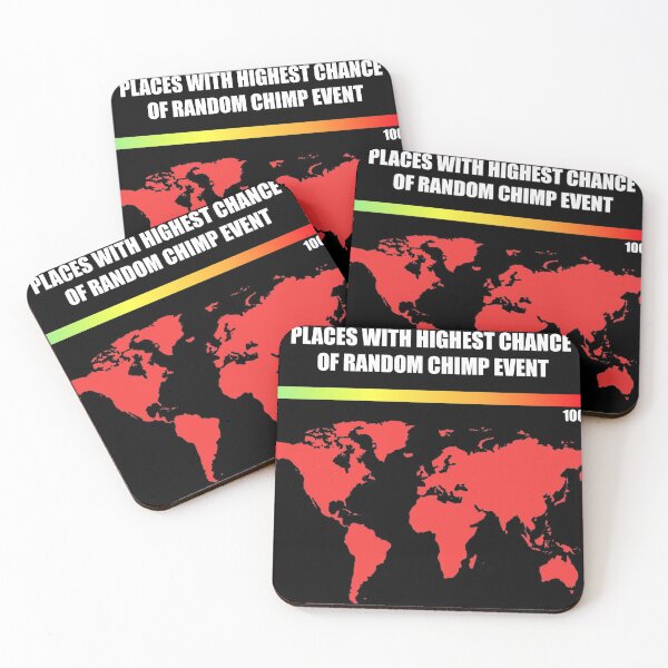 Item preview, PLACES WITH HIGHEST CHANCE OF RANDOM CHIMP EVENT WORLD MAP 100% CHANCE. designed and sold by RANDOM CHIMP EVENT official.