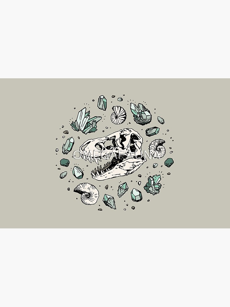 Geo-rex Vortex | Aquamarine | Dinosaur Skull Fossil Art by OMEGAFAUNA