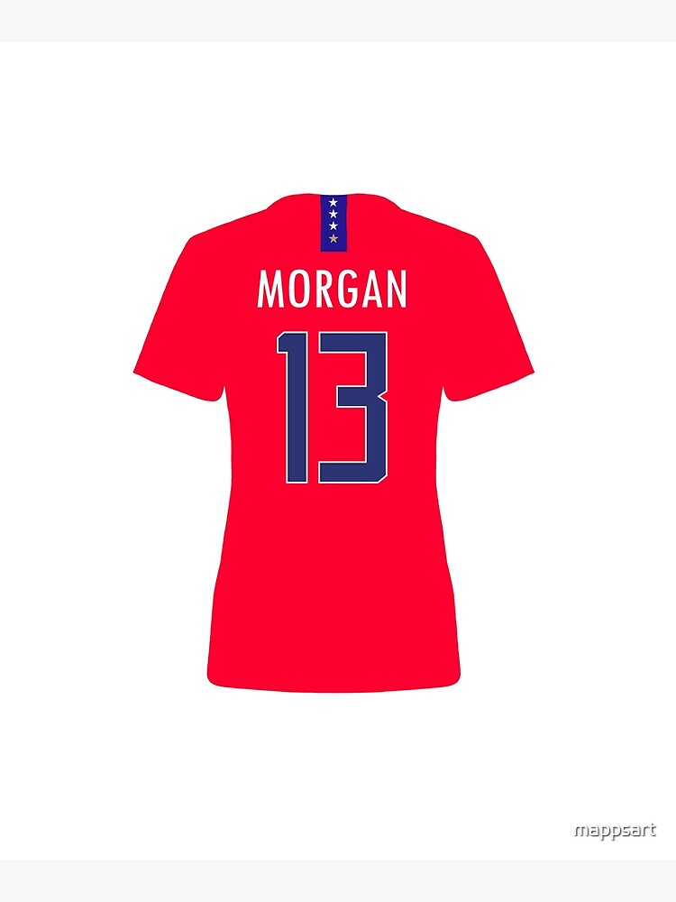 Alex Morgan Red USWNT Jersey Sticker for Sale by mappsart