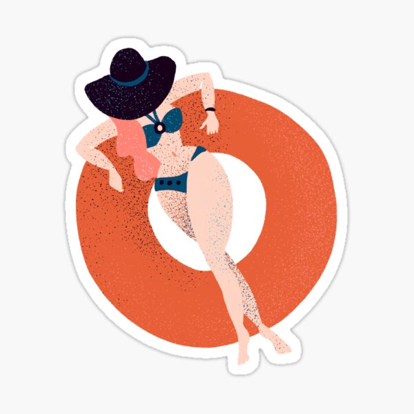 Item preview, Swimming Ladies – Coral & Blue Palette designed and sold by Cat Coquillette.
