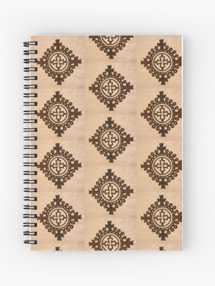 Ethiopian Cross Design Fabric Spiral Notebook By Howtocookgreat