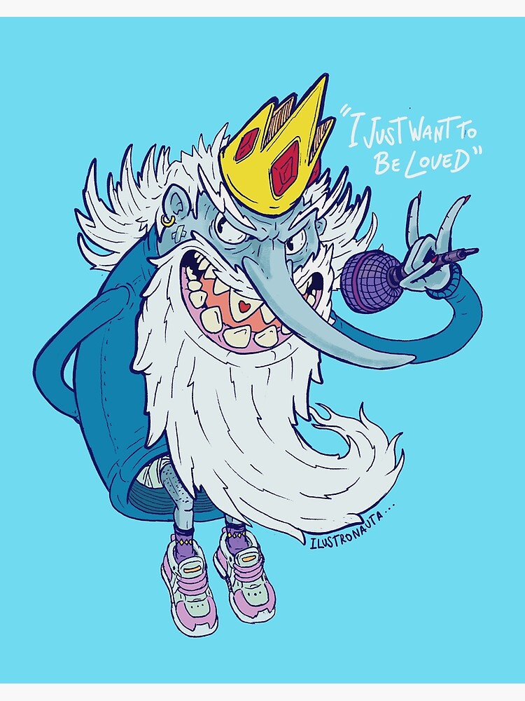 Adventure Time Angry Ice King with Penguin Sticker - Sticker Mania