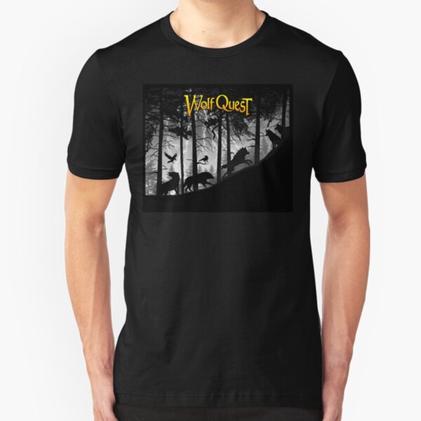 Wolf Pack in Storm - WolfQuest Dream Slim Fit T-Shirt