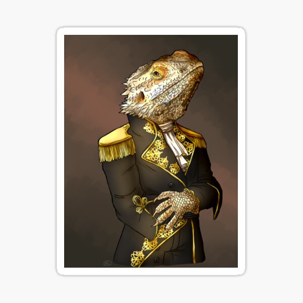 Bearded Dragon Royal Portrait Sticker