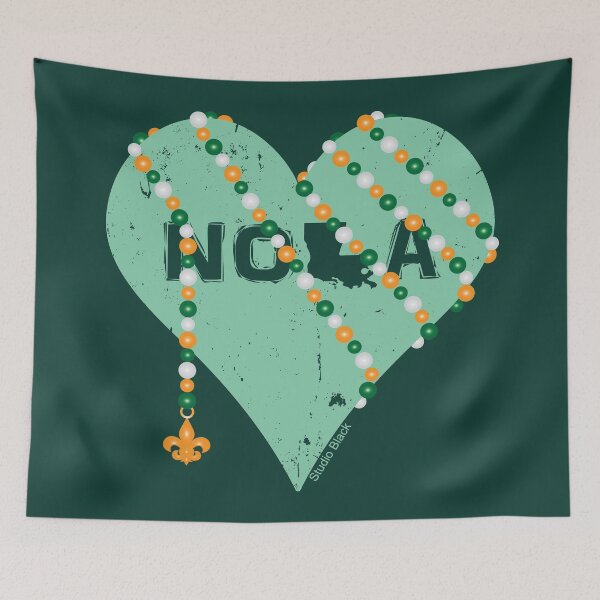 Item preview, NOLA Heart Wrapped in Irish Beads designed and sold by StudioBlack.