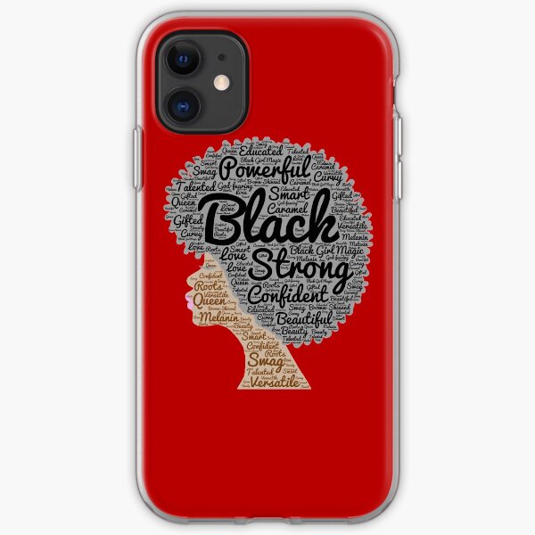 Black Woman Natural Hair Words In Afro iPhone Soft Case