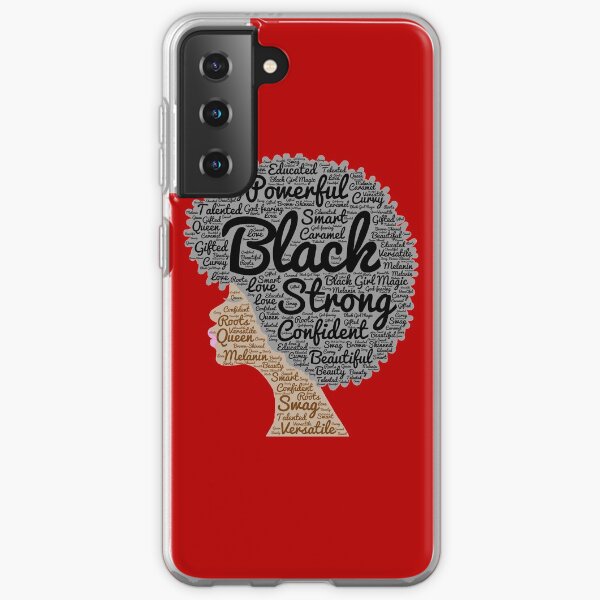 Black Woman Natural Hair Words In Afro Samsung Galaxy Soft Case