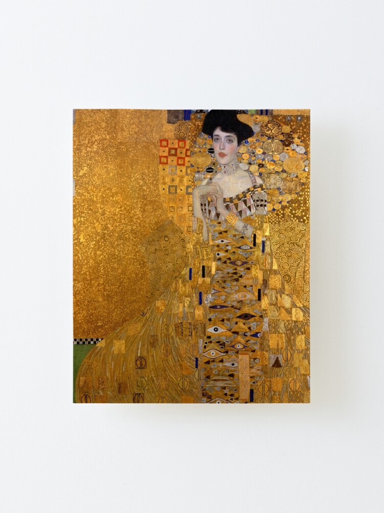 Gustav Klimt Lady In Gold Oil Paintings Mounted Print For Sale By   Ur,mounted Print Canvas Portrait Small Front,wide Portrait,750x1000.1 