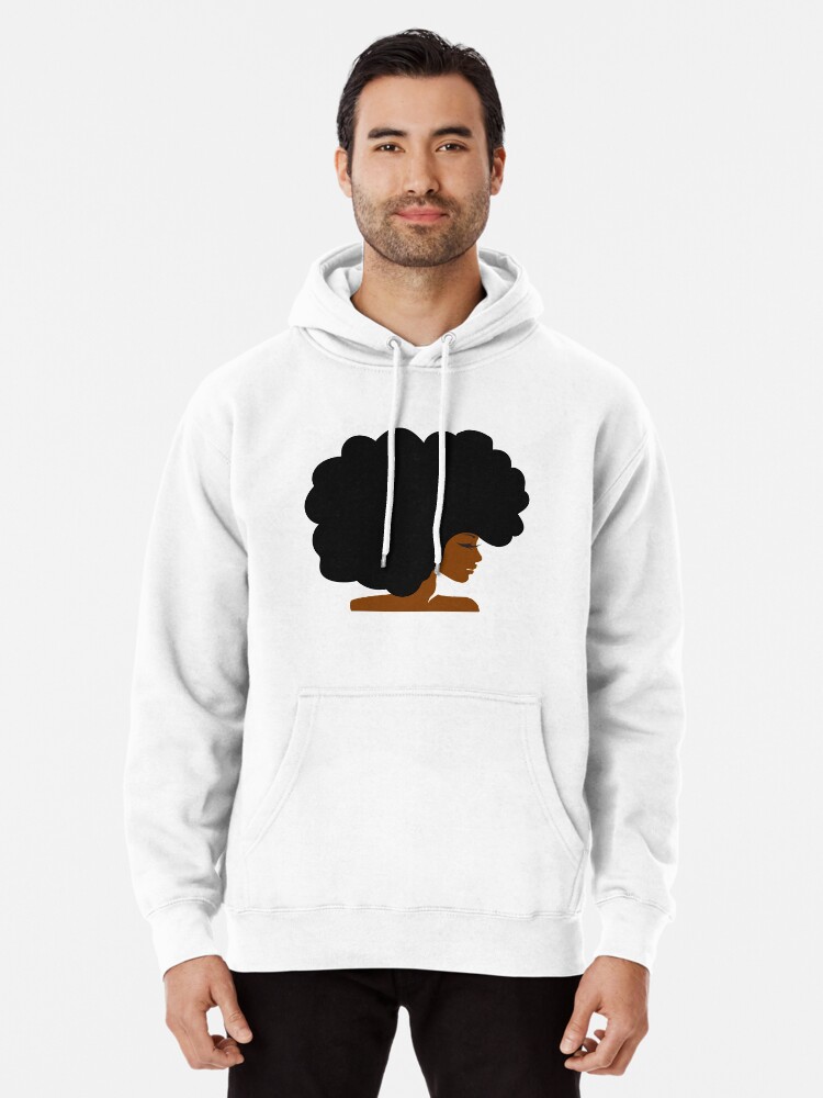 Sweat a capuche epais for Sale avec l uvre Gros Cheveux Afro Naturels Boucles Femme Noire de l artiste blackartmatters Redbubble