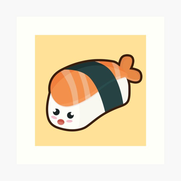 Kawaii Nigri Salmon Art Print