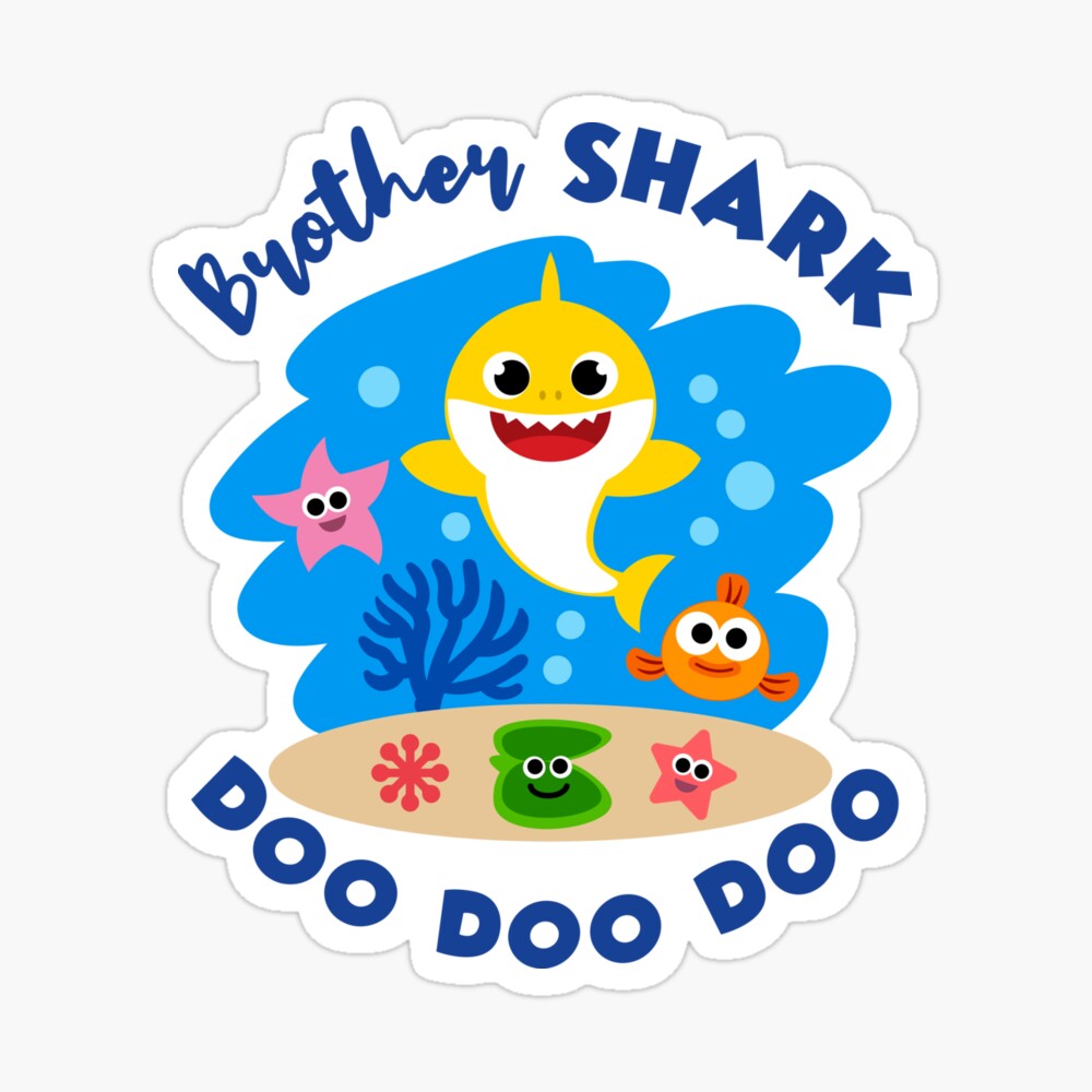 Download Brother Shark Gift Cute Baby Shark Design Matching Family Set Doo Doo Poster By Omgpartyfactory Redbubble