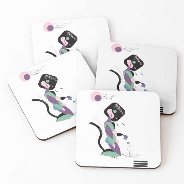 Item preview, Man Crying And Water Plants Geometric Bauhaus Green Pink Purple designed and sold by jcastanedaBKLN.