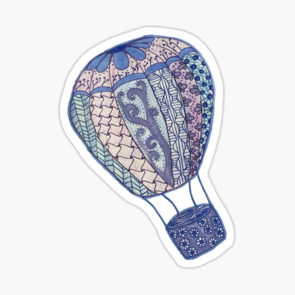 Item preview, Hand Drawn Zentangle Hot Air Balloon! designed and sold by Maggie Lengerich.