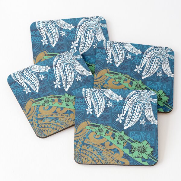 Item preview, Polynesian - Samoan - Blue Hawaii Tribal Threads Print designed and sold by sunnthreads.