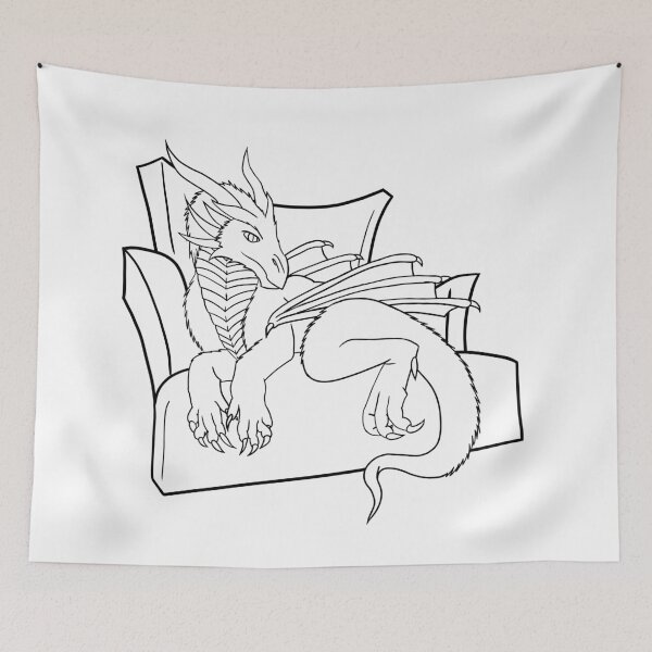 Item preview, Dragons Chair Chilling Line Art designed and sold by SirCrim.