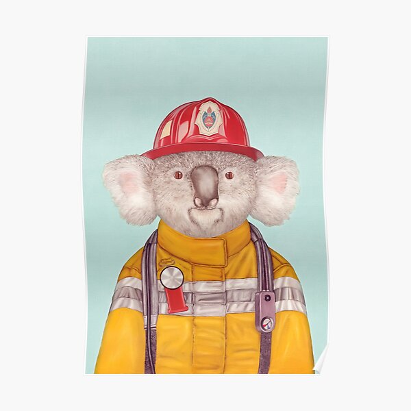 Koala Firefighter Poster