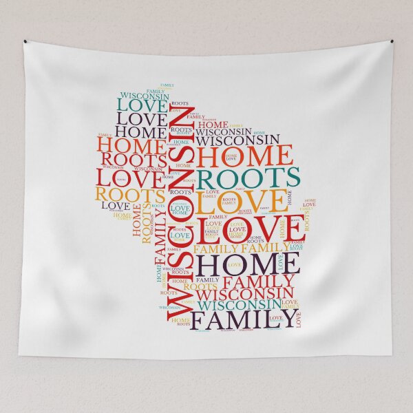 Item preview, Wisconsin Home, Love, Roots and Family Map designed and sold by marosharaf.