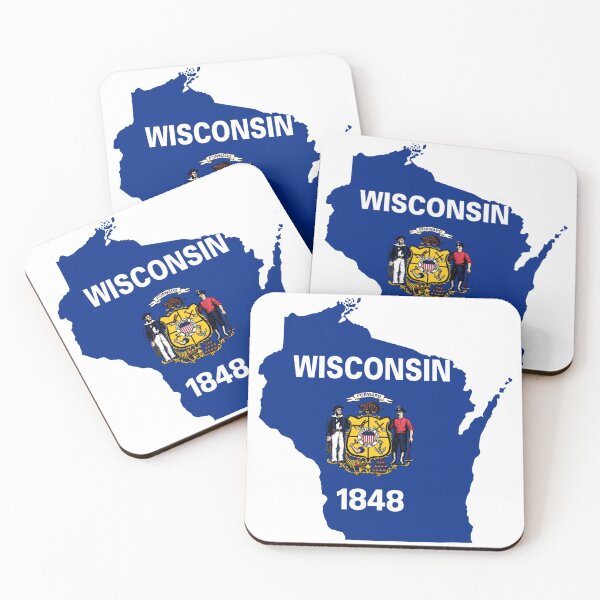 Item preview, Wisconsin Flag Map designed and sold by marosharaf.