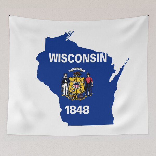Item preview, Wisconsin Flag Map designed and sold by marosharaf.