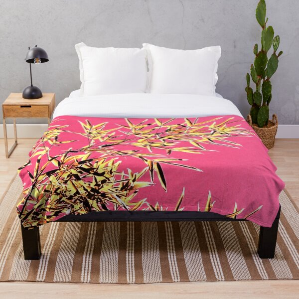 Item preview, ILYASS 3 bamboo leaves branches sky nature pink yellow tree majesty icy designed and sold by dragonemma.
