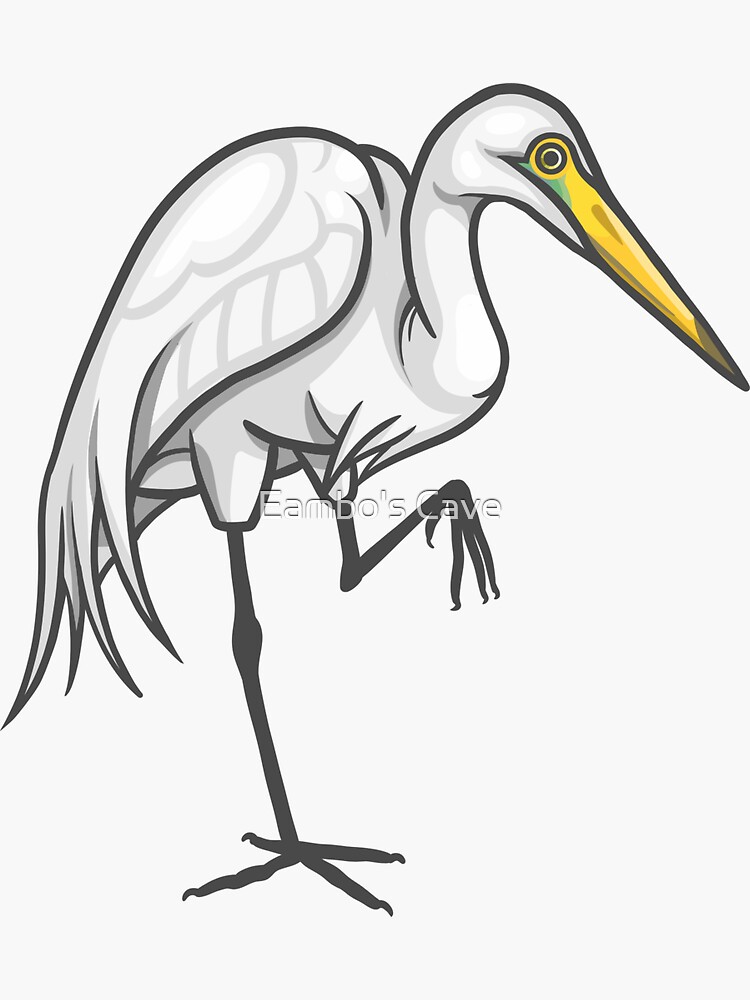 Thumbnail 3 of 3, Sticker, Great Egret designed and sold by Ginboy.