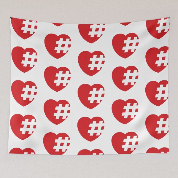 Item preview, hashtag in a heart designed and sold by close-up.biz.