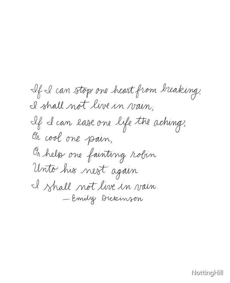 i shall not live in vain emily dickinson meaning