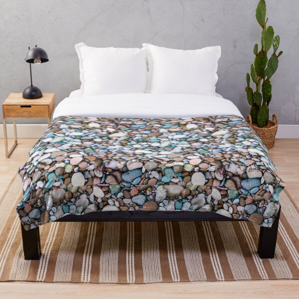 River Bed of Rocks and Pebbles Throw Blanket