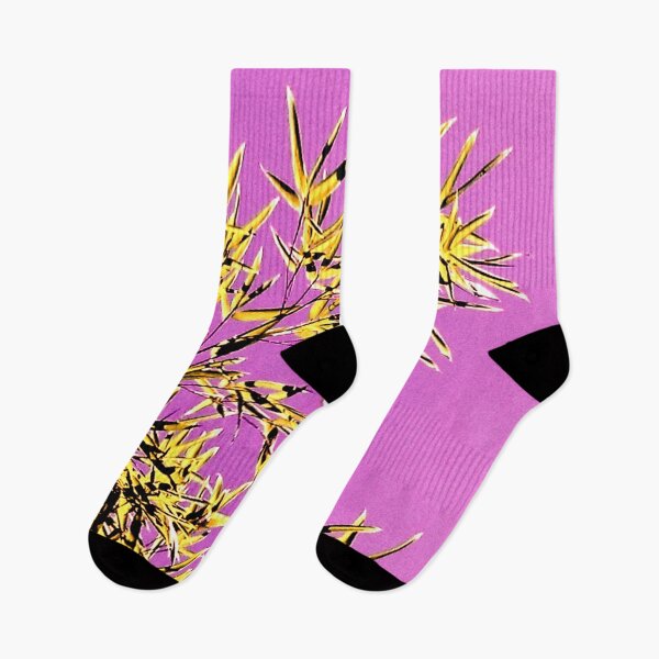 Item preview, ILYASS 4 bamboo leaves branches sky nature purple yellow tree majesty icy designed and sold by dragonemma.