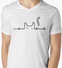 Camiseta para hombre de cuello en v Gato