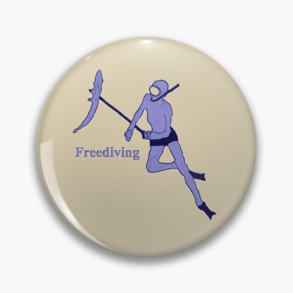 Item preview, Vintage Spearfishing Freediver with Pole Spear and Fish designed and sold by urmaddad.