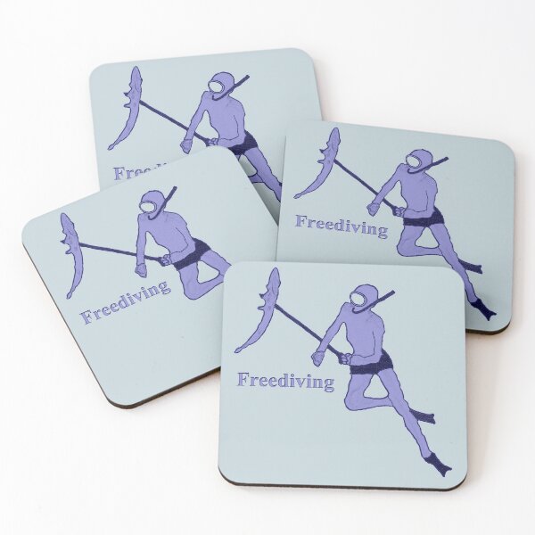Item preview, Vintage Spearfishing Freediver with Pole Spear and Fish designed and sold by urmaddad.