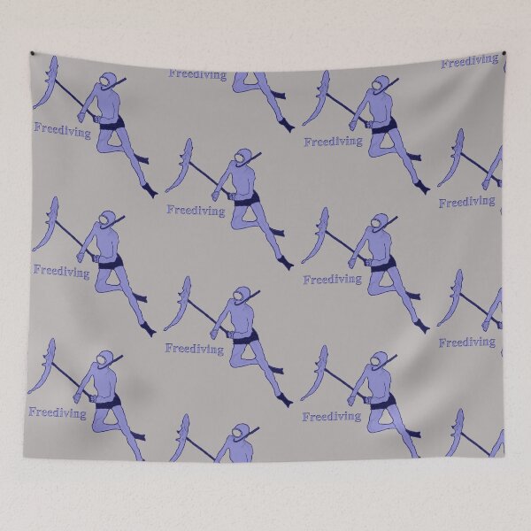 Item preview, Vintage Spearfishing Freediver with Pole Spear and Fish designed and sold by urmaddad.